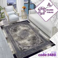 روفرشی کشدار و فرشینه طرح فرش کد 3480 طوسی طلایی