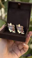 گوشواره نقشه ایران طرح فرش (یک جفت)