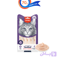 بستنی گربه عقیم شده ونپی طعم ماهی تن و کرنبری (5عددی) وزن 70 گرم Wanpy Creamy Treat Sterilised