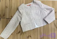 کت کراپ گل ریز جنس جین کاغذی