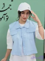 وست لینن جلو دکمه دوخت رو فری سایز