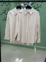 شومیز مانتویی وارداتی جنس کتان راه راه