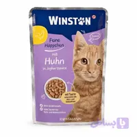 پوچ گربه وینستون طعم مرغ در سس ماست وزن ۱۰۰ گرم
