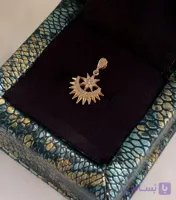 پلاک نقره زنانه خورشیدی آبکاری طلا pnzatk