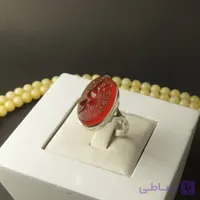 انگشتر نقره 925 عقیق حکاکی خط گود به نام مبارک علی کد 8982