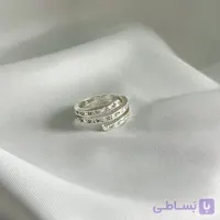 انگشتر وارداتی سه رج نقره ای نگین سواروفسکی ضد حساسیت هایکوالیتی