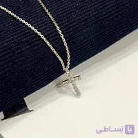 گردنبند وارداتی سیلور صلیب ریز زنجیر ساده و توپی ضد حساسیت(تنوع در اسلاید)