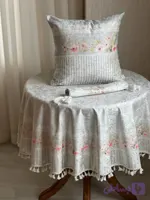 ست رانر و کوسن رومیزی گردطرح بهاره