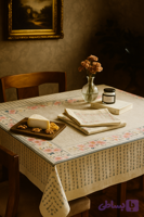 رومیزی و سفره ضدلک طرح عسلی