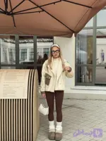 جوراب شلواری تو کرکی قهوه ای🍂🍁🤎