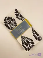 ست ۴ عددی دستمال سفره لیلیان آگوست شیری طرح برگ مشکی Ébène & Ivoire — Lillian August Napkin