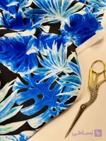 پارچه کرپ مازاراتی Tropical Monstera Printed Maserati Crepe