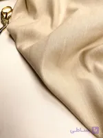 پارچه لینن راه‌راه بافت دار شاین‌دار شامپاینی ترک Lueur de Sable Linen