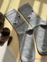 جوراب ساقدار چتیک Chetic زنانه طرح اسنوپی طوسی