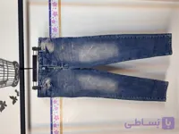 شلوار مام فیت آبی