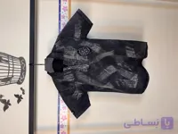 تیشرت قواره دار سنگشور یقه دار آستین کوتاه