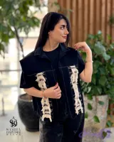 وست جین تکه دوزی شده
