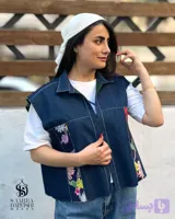 وست جین تکه دوزی شده