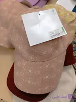 کلاه کپ صورتی گلدار گلدوزی شده