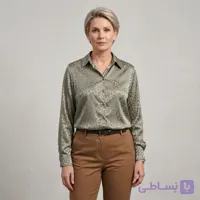 شومیز ساتن طرح پلنگی