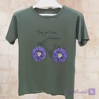 تیشرت راحتی دخترانه نخی فری سایز در رنگ های بهاری و روشن