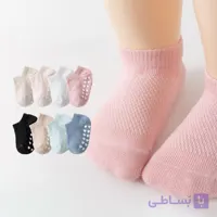 جوراب نوزادی کف استپ دار قلبی (پک:16جفتی)