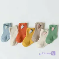 جوراب دخترانه استیکردار زیرزانو (پک:12 جفتی)