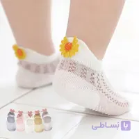 جوراب نوازادی دخترانه استیکر دار (پک:10جفتی)