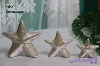ستاره طلایی سرامیک آبکاری شده دکوراتیو در سه سایز بزرگ و متوسط و کوچک