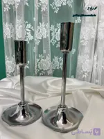شمعدان دو قلو نقره ای