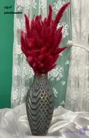 گلدان پلی استر طوسی و طلایی