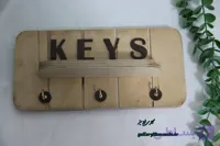جا کلیدی چوبی دیواری مربع طاقچه دار طرح Keys