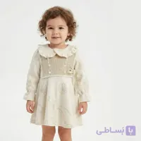 پیراهن آستین بلند یقه گرد دخترانه مدل  ۴۱۳۵ عیدانه (۱ تا ۵ سال)