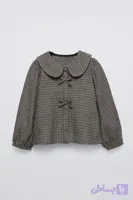 شومیز چارخونه پاپیونی zara