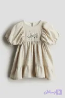 پیراهن لیننن گلدوزی h&m