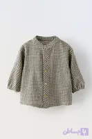پیراهن چارخونه جلو دکمه zara