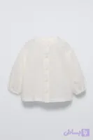 پیراهن شیری جلودکمه نوزادی zara