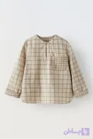 پیراهن چارخونه یقه دکمه zara
