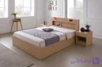 سرویس خواب دو نفره ملامینه مدل هامر با کشو و پاتختی