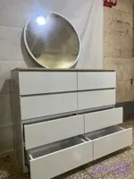 میز آرایش و دراور ملامینه 8 کشو مدل ارس – عرض 100