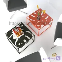 میز عسلی فلزی طرح برگ