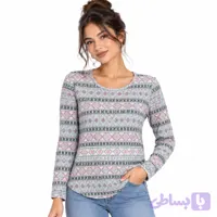بلوز بافت زنانه Faded Glory اورجینال طرح‌دار طوسی صورتی سایز M
