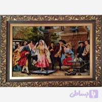 تابلوفرش دستباف مهریه، 50 رج، بافت تبریز
