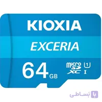 کارت حافظه MicroSDHC کیوکسیا مدل EXCERIA کلاس 10 استاندارد UHS-I U1 سرعت 100 مگابایت بر ثانیه ظرفیت ۶۴ گیگابایت به همراه آداپتور SD