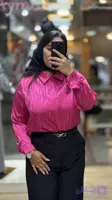 شومیز زنانه مدل دکمه مخفی جنس ژاکارد