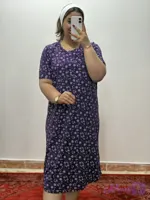 پیراهن زنانه استین کوتاه مدل گل گلی جنس نخ پنبه (کد JOD35)