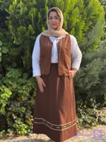 دامن وارداتی زنانه جنس کتان برند fashion