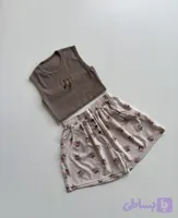 ست تاپ و شورتک زنانه عروسکی جنس کبریتی برند مانلیز