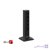 پریز برقی و شارژر رومیزی ملونی مدل COLONA کد 10180 مشکی مات