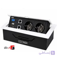 پریز توکار میز کنفرانس تیسا کد CRS-500 (دارای ۲ برق، ۲ شبکه، HDMI ،VGA و USB)